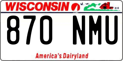 WI license plate 870NMU