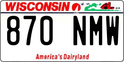 WI license plate 870NMW