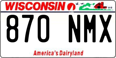WI license plate 870NMX