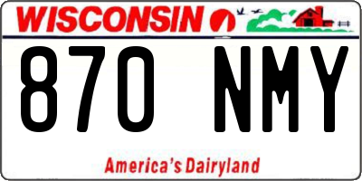 WI license plate 870NMY