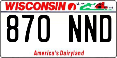 WI license plate 870NND