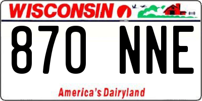 WI license plate 870NNE