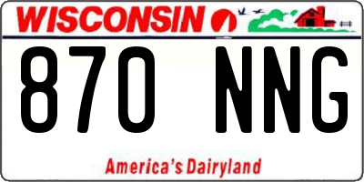 WI license plate 870NNG