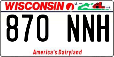 WI license plate 870NNH