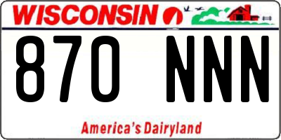 WI license plate 870NNN