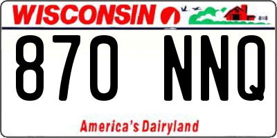 WI license plate 870NNQ