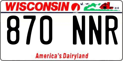 WI license plate 870NNR