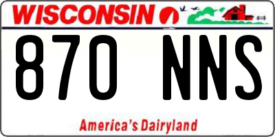 WI license plate 870NNS