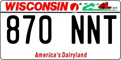 WI license plate 870NNT