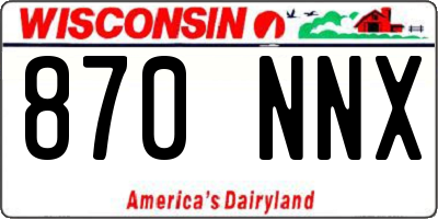 WI license plate 870NNX