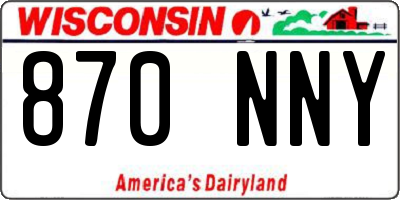 WI license plate 870NNY