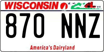 WI license plate 870NNZ