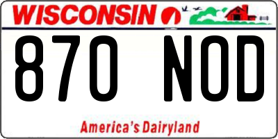 WI license plate 870NOD