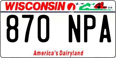 WI license plate 870NPA