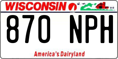WI license plate 870NPH