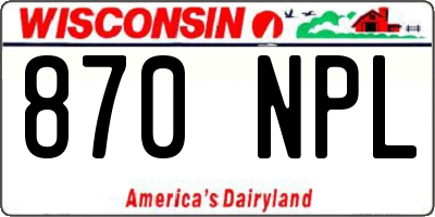 WI license plate 870NPL