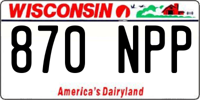 WI license plate 870NPP