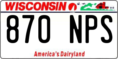 WI license plate 870NPS