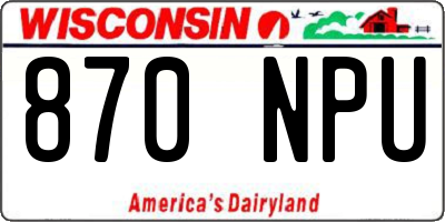 WI license plate 870NPU