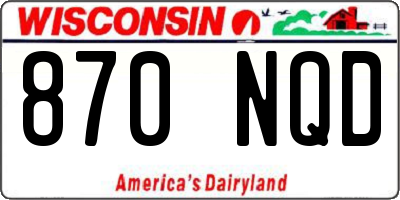 WI license plate 870NQD