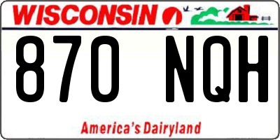 WI license plate 870NQH