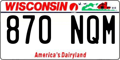 WI license plate 870NQM