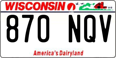 WI license plate 870NQV