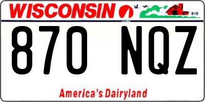 WI license plate 870NQZ