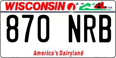 WI license plate 870NRB