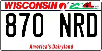 WI license plate 870NRD