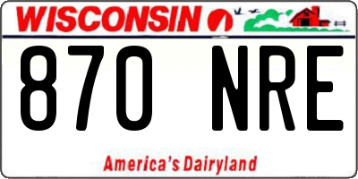 WI license plate 870NRE