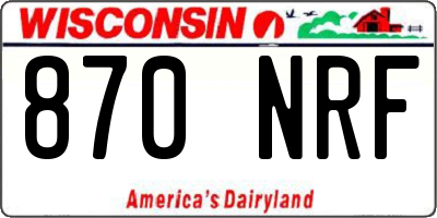 WI license plate 870NRF