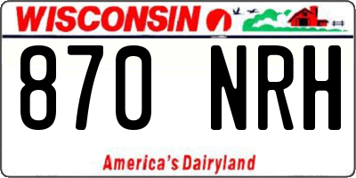 WI license plate 870NRH