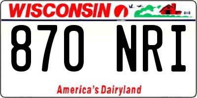 WI license plate 870NRI