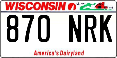 WI license plate 870NRK