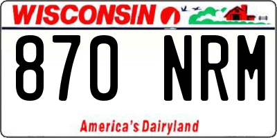 WI license plate 870NRM