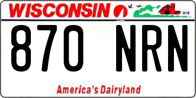 WI license plate 870NRN