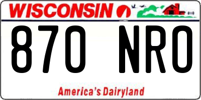 WI license plate 870NRO