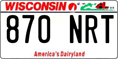 WI license plate 870NRT