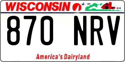 WI license plate 870NRV