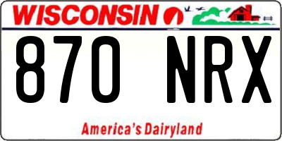 WI license plate 870NRX