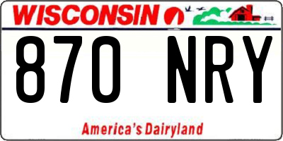 WI license plate 870NRY