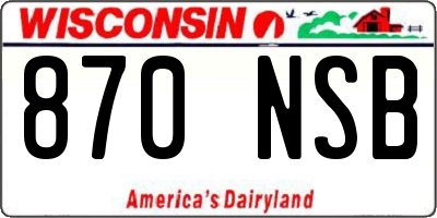 WI license plate 870NSB