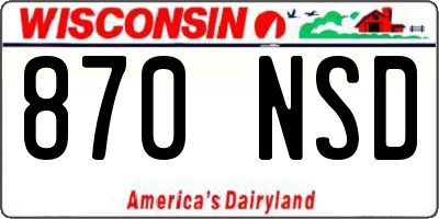WI license plate 870NSD