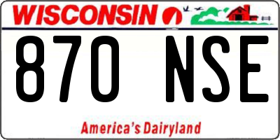 WI license plate 870NSE