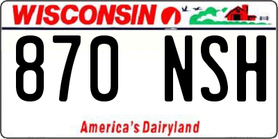 WI license plate 870NSH