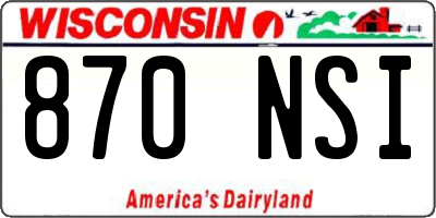 WI license plate 870NSI