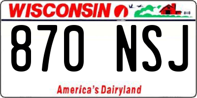 WI license plate 870NSJ