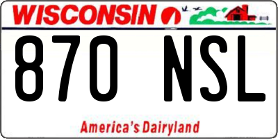 WI license plate 870NSL
