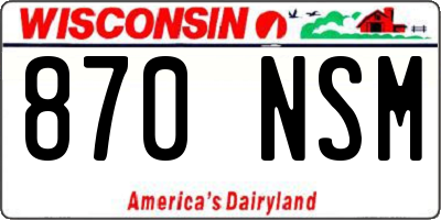 WI license plate 870NSM
